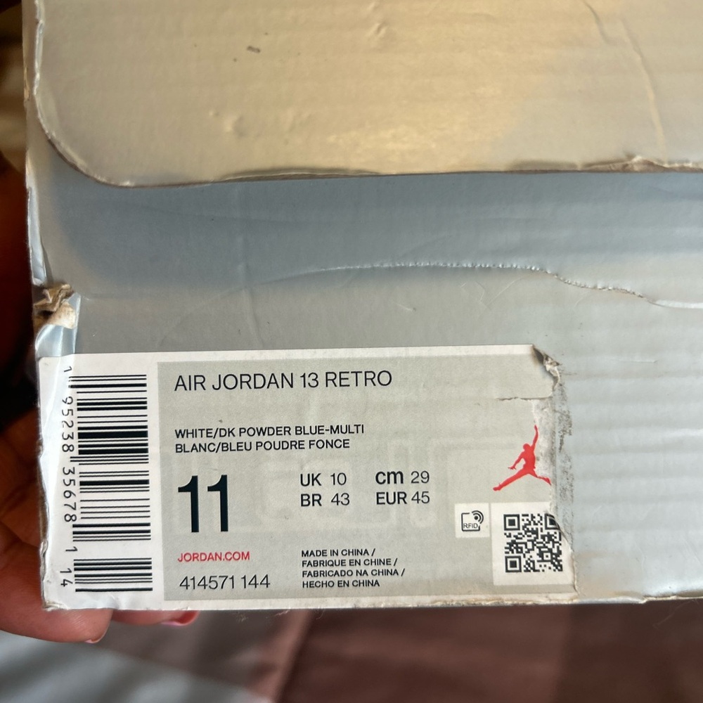 Jordan Air 13 Retro White and Blue Sneakers